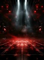 Ai Generative Backdrop Red Spotlights For Flyers, Banner and Backgrounds realistic image ultra hd high design photo