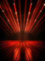 Ai Generative Backdrop Red Spotlights For Flyers, Banner and Backgrounds realistic image ultra hd high design photo