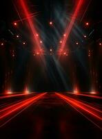 Ai Generative Backdrop Red Spotlights For Flyers, Banner and Backgrounds realistic image ultra hd high design photo