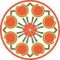 Vector colored round Turkish ornament. Endless Ottoman national circle