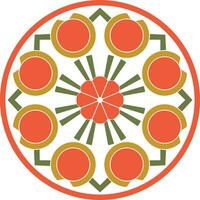 Vector colored round Turkish ornament. Endless Ottoman national circle