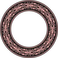 .Vector pink seamless round Egyptian ornament. Infinite circle, ring, border, Ancient Egypt frame vector