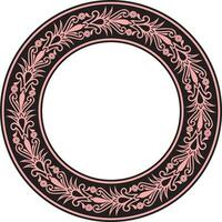 .Vector pink seamless round Egyptian ornament. Infinite circle, ring, border, Ancient Egypt frame vector