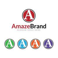 A letter logo design in circle vector template