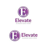 E, e, letter logo design in circle vector template