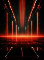 Ai Generative Backdrop Red Spotlights For Flyers, Banner and Backgrounds realistic image ultra hd high design photo