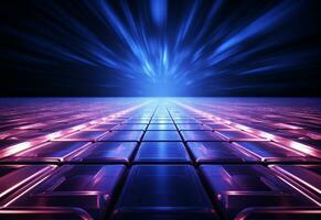 Ai Generated Neon illuminated futuristic backdrop realistic image, ultra hd, high design very detailed photo