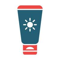 Sun Cream Vector Glyph Two Color Icon For Personal And Commercial Use.