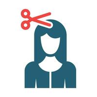 Hair Cut Vector Glyph Two Color Icon For Personal And Commercial Use.