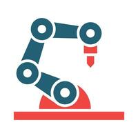 Robotic Arm Vector Glyph Two Color Icon For Personal And Commercial Use.