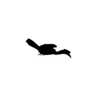 Flying Great Horn Bird Silhouette. Can use for Art Illustration, Logo Gram, Website, Pictogram or Graphic Design Element. Vector Illustration