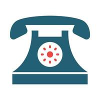 Landline Vector Glyph Two Color Icon For Personal And Commercial Use.