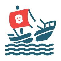 Shipwreck Vector Glyph Two Color Icon For Personal And Commercial Use.