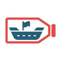 Ship In A Bottle Vector Glyph Two Color Icon For Personal And Commercial Use.