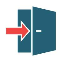 Exit Door Vector Glyph Two Color Icon For Personal And Commercial Use.