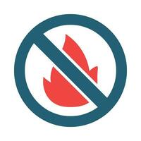 No Fire Vector Glyph Two Color Icon For Personal And Commercial Use.