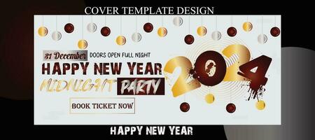 New Year Cover Photo Template Design vector