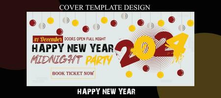 New Year Cover Photo Template Design vector