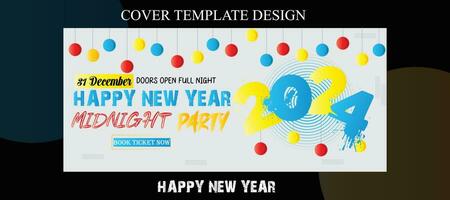 New Year Cover Photo Template Design vector