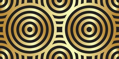 Golden Rounded pattern. Abstract lines geometric seamless pattern. Vector repeat endless fabric background.