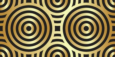 Golden Rounded pattern. Abstract lines geometric seamless pattern. Vector repeat endless fabric background.