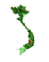 Vietnam topografisch kaart 3d realistisch kaart kleur 3d illustratie png