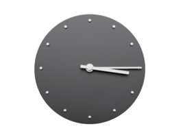 3d Simple Gray Round Wall Clock Three Fifteen Quarter past 3, 3d illustration png