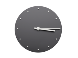 3d semplice grigio il giro parete orologio tre quindici trimestre passato 3, 3d illustrazione png