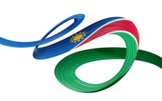 3d bandeira do Namíbia país, 3d ondulado fita isolado em branco fundo, 3d ilustração png
