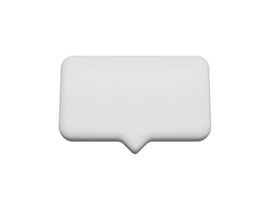 Cute white square speech bubble icons,3d illustration png