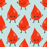 Blood donation seamless pattern with doodle line elements. World blood donor day. Vector illustration for web page, banner, print media.