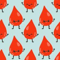 Blood donation seamless pattern with doodle line elements. World blood donor day. Vector illustration for web page, banner, print media.