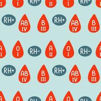 Blood donation seamless pattern with doodle line elements. World blood donor day. Vector illustration for web page, banner, print media.