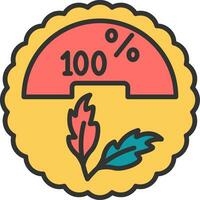 100 por ciento vector icono