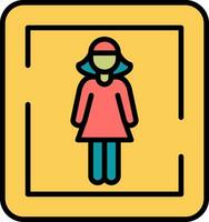 Female Toilet Sign Vector Icon