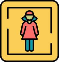 Female Toilet Sign Vector Icon