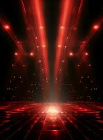 Ai Generative Backdrop Red Spotlights For Flyers, Banner and Backgrounds realistic image ultra hd high design photo