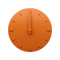 minimale orange uhr zwölf 12 uhr abstrakte minimalistische wanduhr 3d illustration png