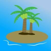 palm trees on the island. editable vector