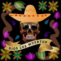 día de el muerto firmar vector