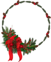 Noël couronne illustration sur transparent Contexte. png