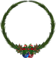 Christmas wreath illustration on transparent background. png