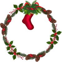 Weihnachten Kranz Illustration auf transparent Hintergrund. png