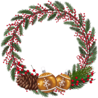 Noël couronne illustration sur transparent Contexte. png