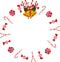 Christmas wreath illustration on transparent background. png