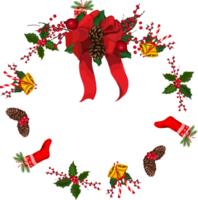 Noël couronne illustration sur transparent Contexte. png