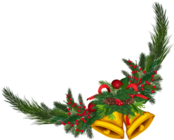 Christmas wreath illustration on transparent background. png