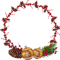 Noël couronne illustration sur transparent Contexte. png