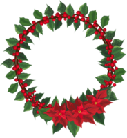 Christmas wreath illustration on transparent background. png