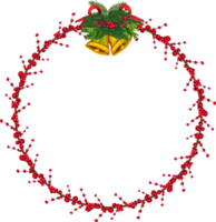 Christmas wreath illustration on transparent background. png